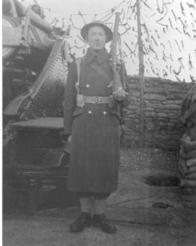 545: Vince McCarthy at a military post. (circa 1942)  - Son of James McCarthy &amp;amp; Julia Reddy